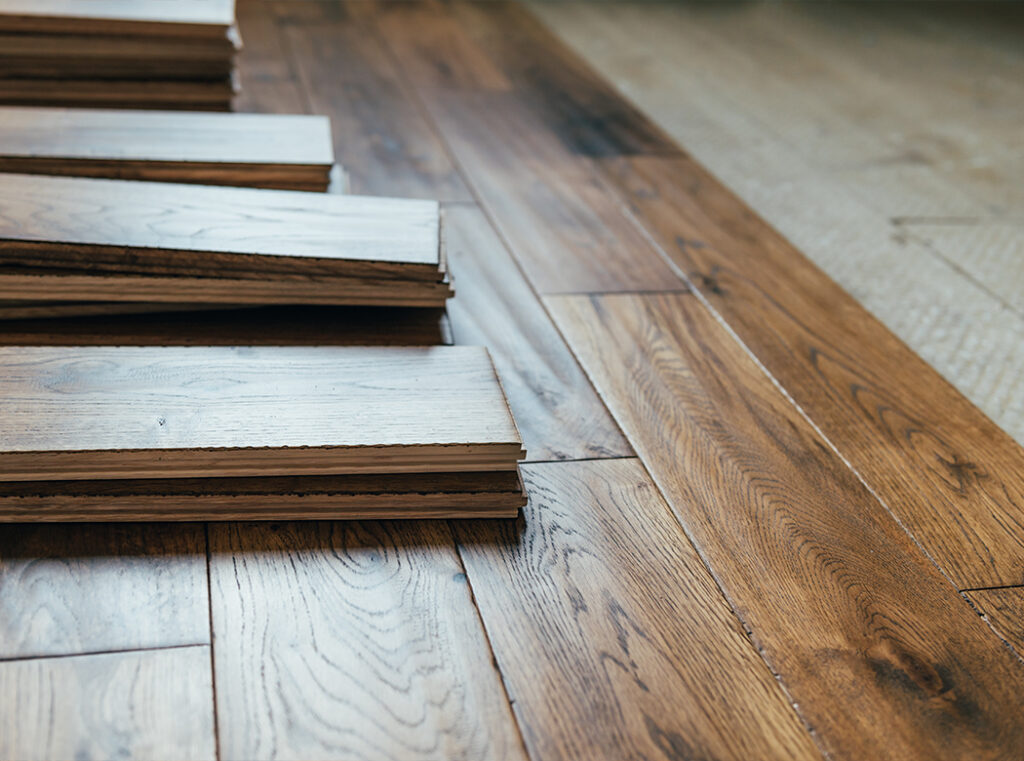 Expert team installing hardwood floors near me in Loris, SC